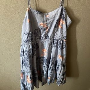 Women’s blue dress that is spaghetti straps